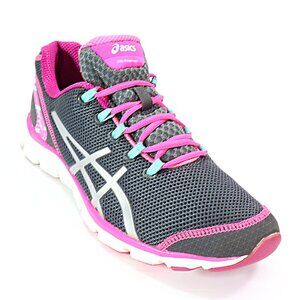 ASICS Women's Running Shoe Gel Frequency 2 Gray Pink Casual Athletic Sneaker 9